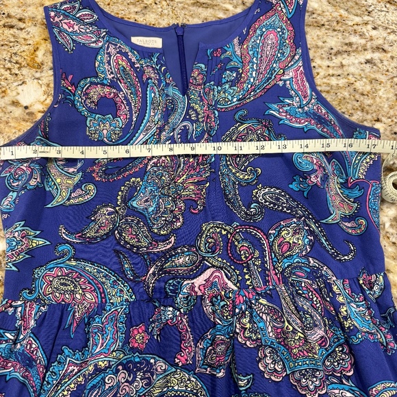 ***LOOK***LOWER PRICE! Talbots Royal Blue paisley maxi dress Talbots-size 8P-EUC - Picture 9 of 13
